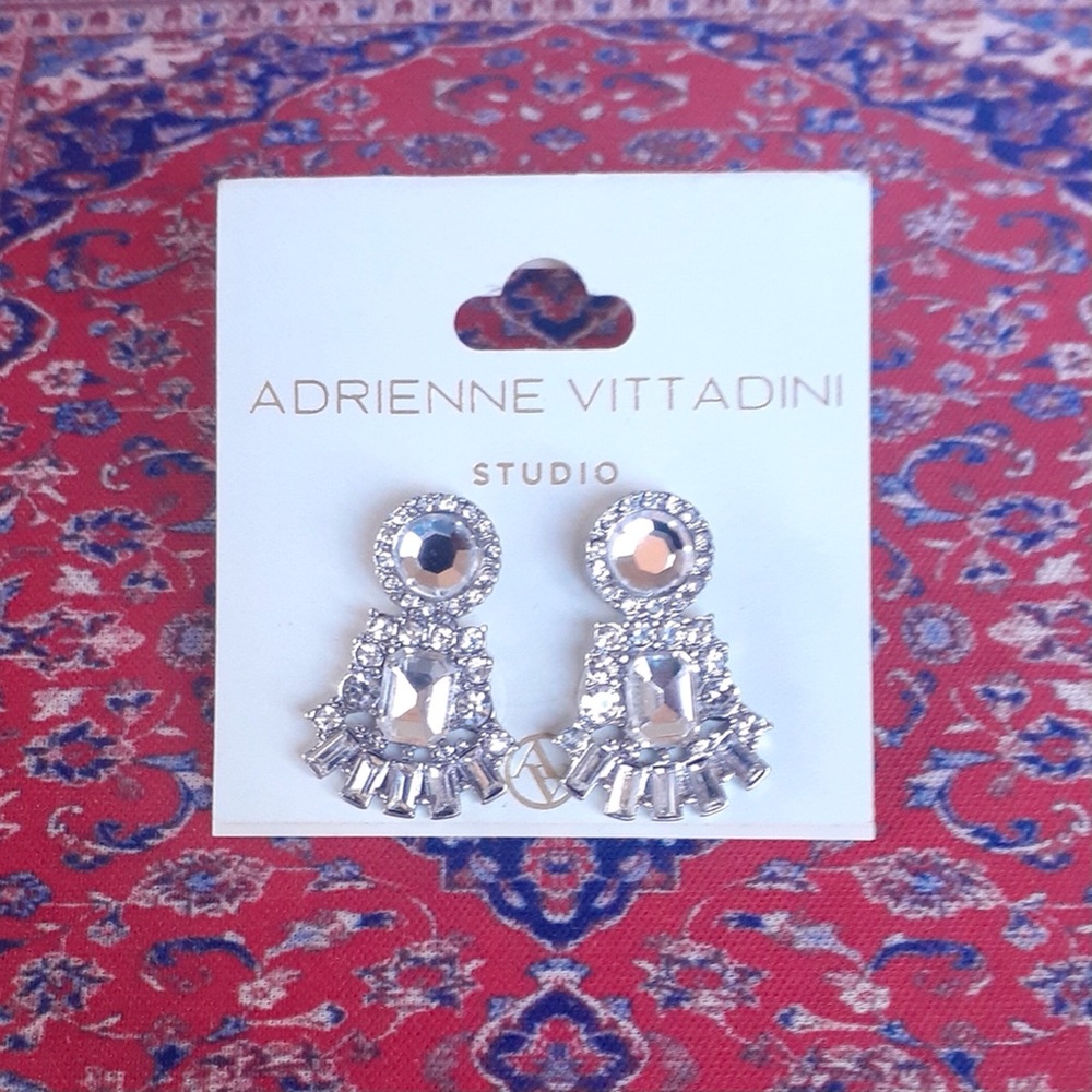 Adrienne Vittadini Elegant Crystal Earrings NWT